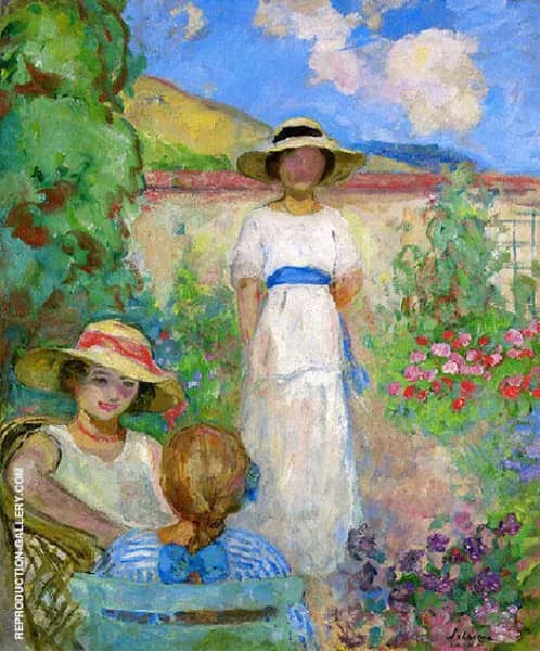 Les Andelys Three Girls in a Garden 1914 | Oil Painting Reproduction
