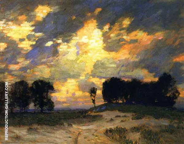 The Bonfire by William Langson Lathrop | Oil Painting Reproduction