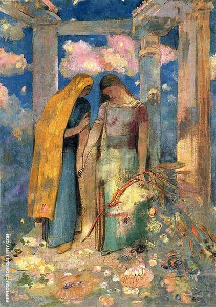 Mystical Conversation 1896 by Odilon Redon | Oil Painting Reproduction