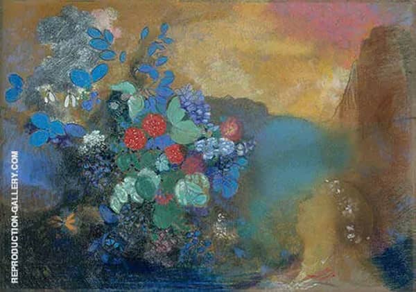 Ophelia Among The Flowers by Odilon Redon | Oil Painting Reproduction