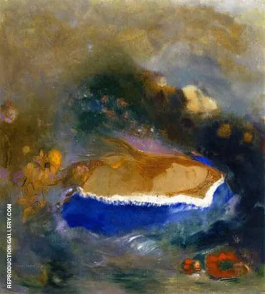 Ophelia with Blue Cape 1905 by Odilon Redon | Oil Painting Reproduction