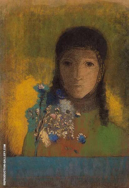 Woman with Wildflowers by Odilon Redon | Oil Painting Reproduction