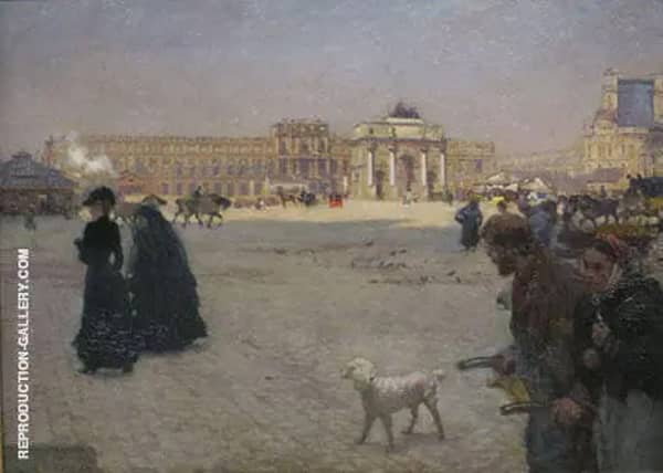 The Place du Carousel Courtyard and The Tuileries in Ruins 1882 | Oil Painting Reproduction