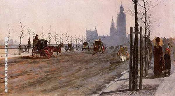 The Victoria Embankment London 1875 | Oil Painting Reproduction