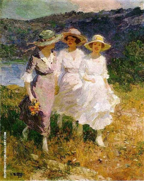 Walking in The Hills by Edward Henry Potthast | Oil Painting Reproduction