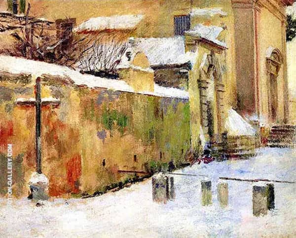 Church in Snow 1891 by Theodore Robinson | Oil Painting Reproduction