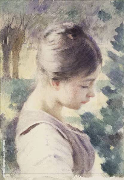 Decorative Head 1889 by Theodore Robinson | Oil Painting Reproduction