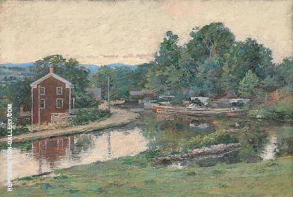Evening at The Lock 1893 by Theodore Robinson | Oil Painting Reproduction