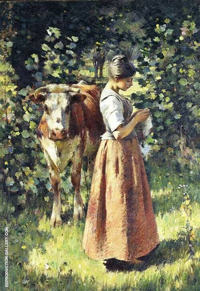 The Cowherd 1888 by Theodore Robinson | Oil Painting Reproduction