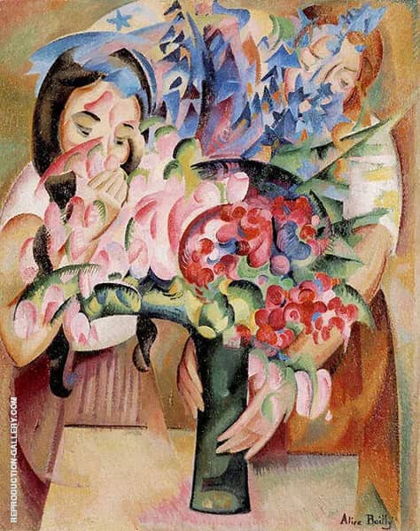 Flowers and Figures by Alice Bailly | Oil Painting Reproduction
