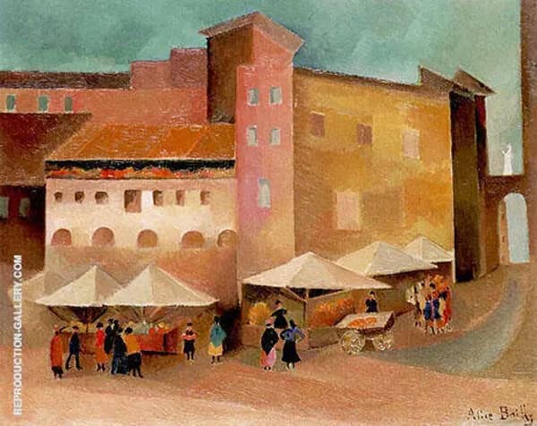 Small Italian Market 1928 by Alice Bailly | Oil Painting Reproduction
