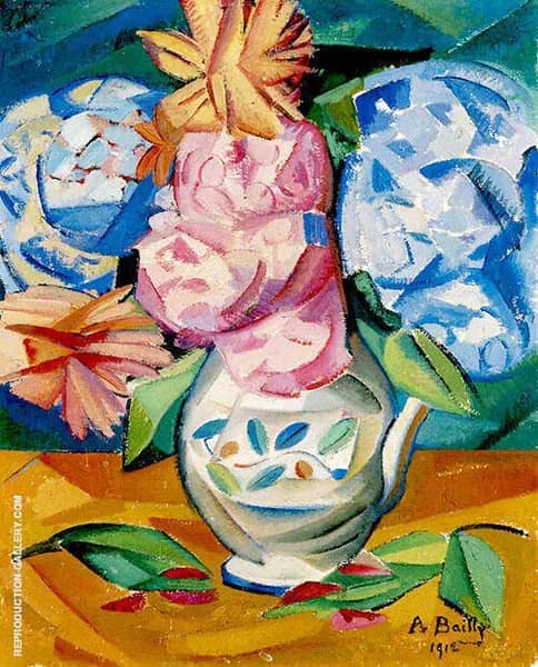Still Life Bouquet of Hydrangeas 1911 | Oil Painting Reproduction