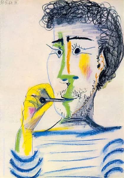 Bearded Man with Cigarette by Pablo Picasso | Oil Painting Reproduction