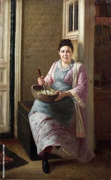 The Kitchen Maid by Firs Sergeyevich Zhuravlev | Oil Painting Reproduction
