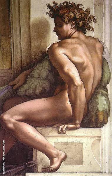 Ignudo 1509 II by Michelangelo | Oil Painting Reproduction