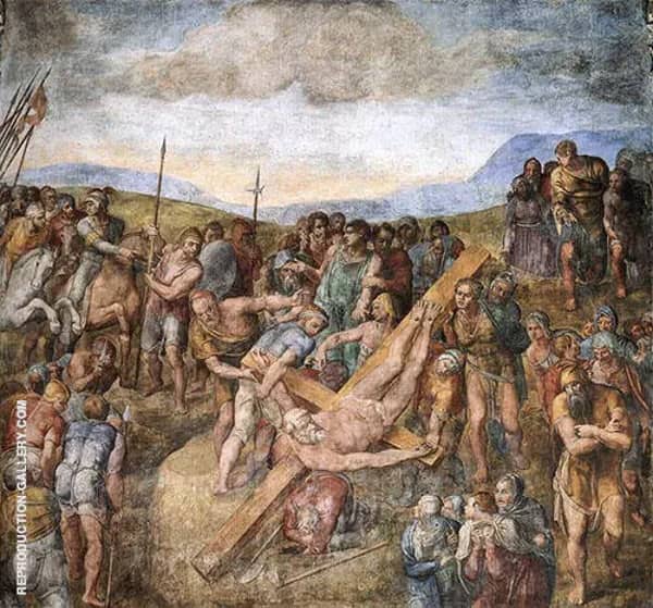 Crucifixion of Saint Peter by Michelangelo | Oil Painting Reproduction