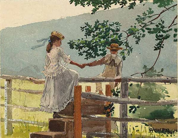 On the Stile 1878 by Winslow Homer | Oil Painting Reproduction