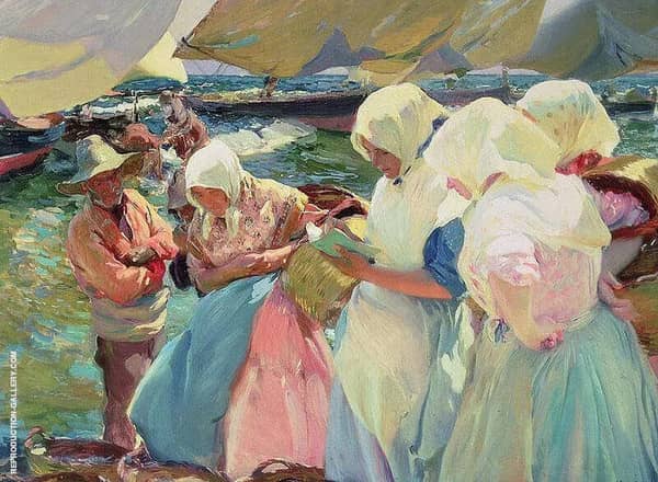 Fisherwomen on the Beach by Joaquin Sorolla | Oil Painting Reproduction