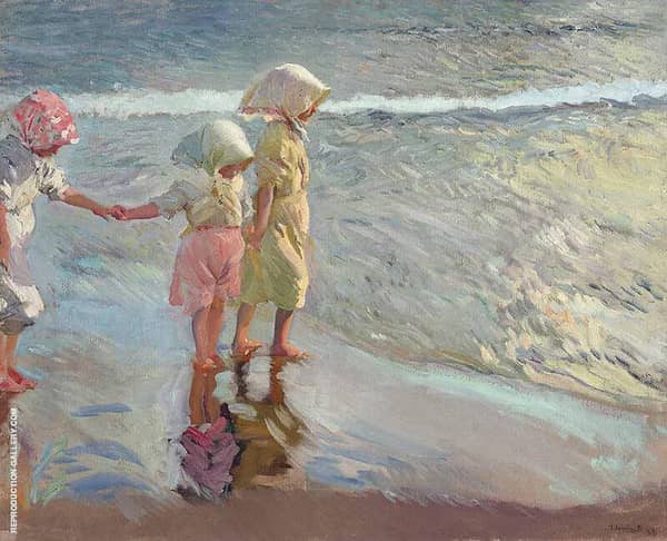 Three Sisters on the Beach by Joaquin Sorolla | Oil Painting Reproduction