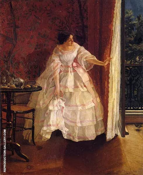 Lady at a Window Feeding Birds 1859 | Oil Painting Reproduction