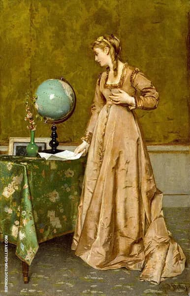 News from Afae 1860 by Alfred Stevens | Oil Painting Reproduction