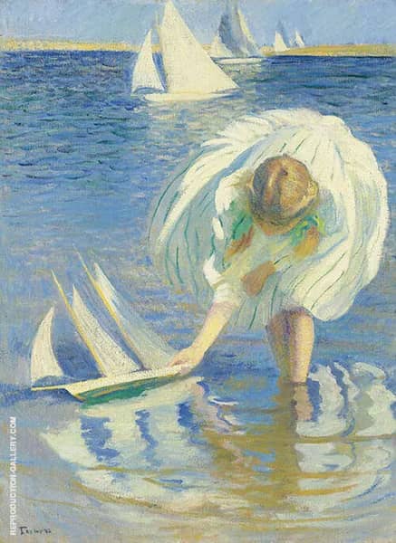 Child and Boat 1899 by Edmund Tarbell | Oil Painting Reproduction