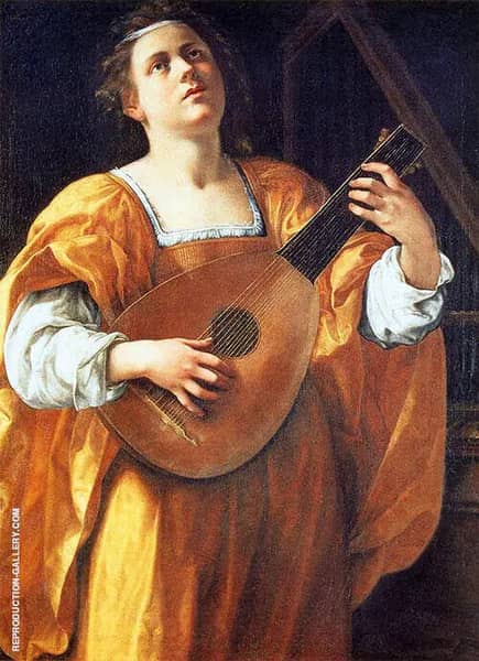 St Cecilia Playing a Lute | Oil Painting Reproduction