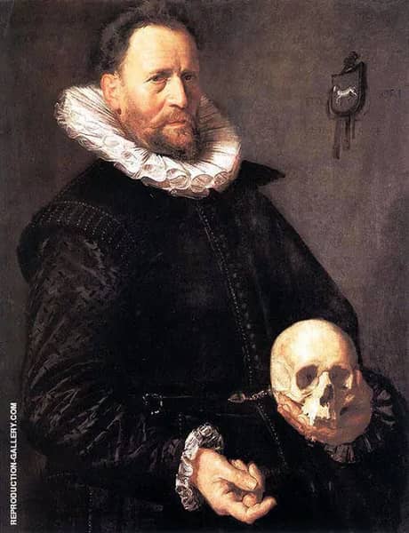 Portrait of a Man Holding a Skull 1615 | Oil Painting Reproduction