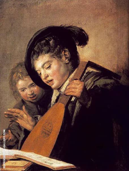 Two Boys Singing 1625 by Frans Hals | Oil Painting Reproduction