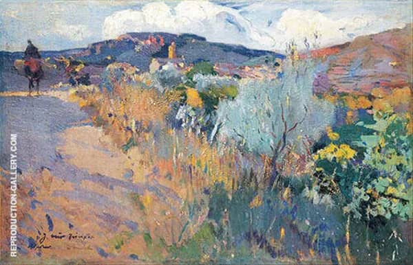 View of L'Aleixar 1915 by Joaquin Mir Trinxet | Oil Painting Reproduction