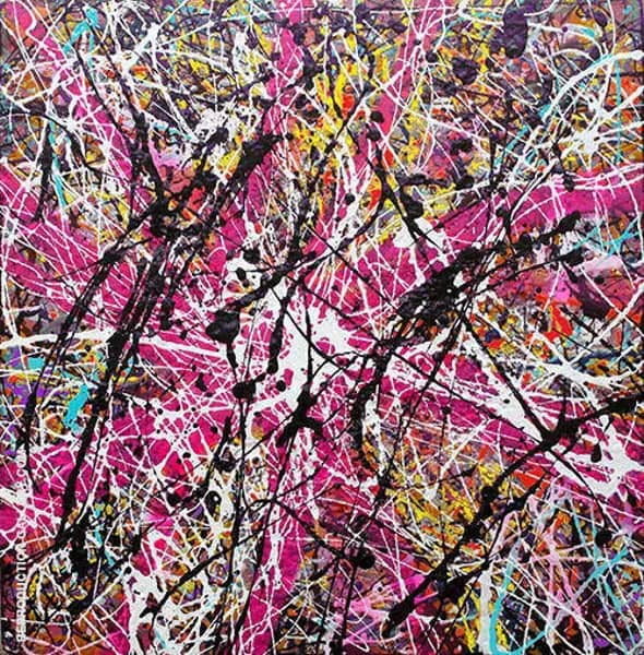 Magenta Inspired by Jackson Pollock | Oil Painting Reproduction