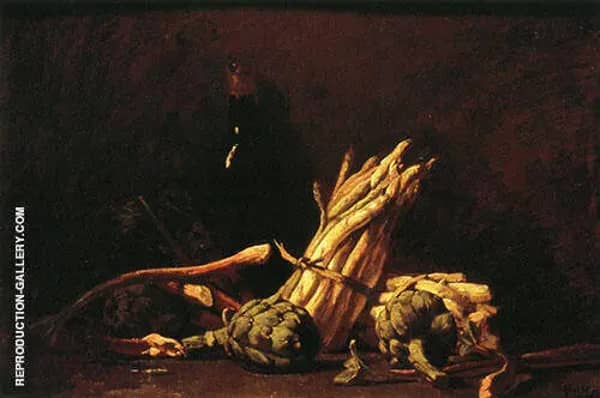 Spring Harvest Still LIfe with Asparagus 1887 | Oil Painting Reproduction