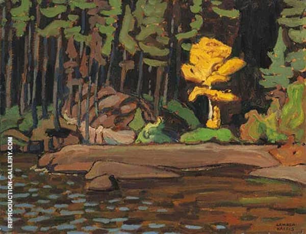 on an Algoma Lake 1918 by Lawren Harris | Oil Painting Reproduction
