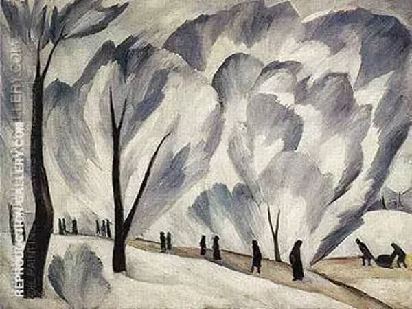 Hoar Frost c1910 by Natalia Goncharova | Oil Painting Reproduction