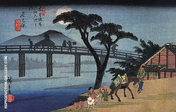 Man on a Horseback Crossing a Bridge | Oil Painting Reproduction