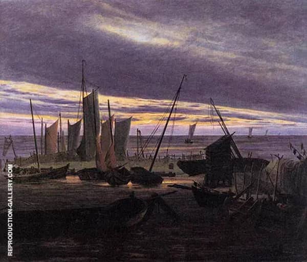 Boats in The Harbour at Evening | Oil Painting Reproduction