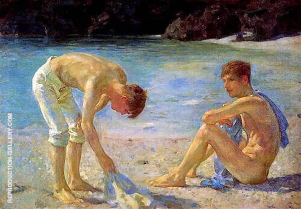 Aquamarine 1929 by Henry Scott Tuke | Oil Painting Reproduction