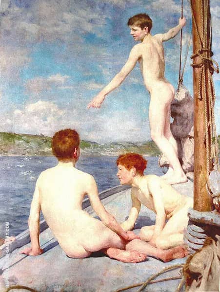 Bathers 1888 by Henry Scott Tuke | Oil Painting Reproduction