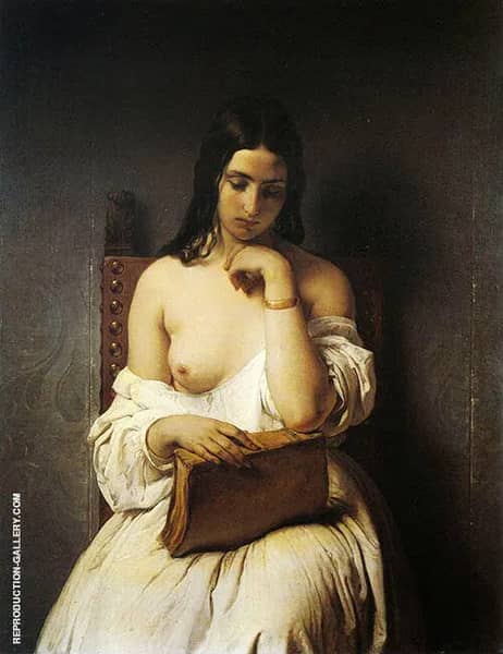 Meditation 1850 by Francesco Hayez | Oil Painting Reproduction