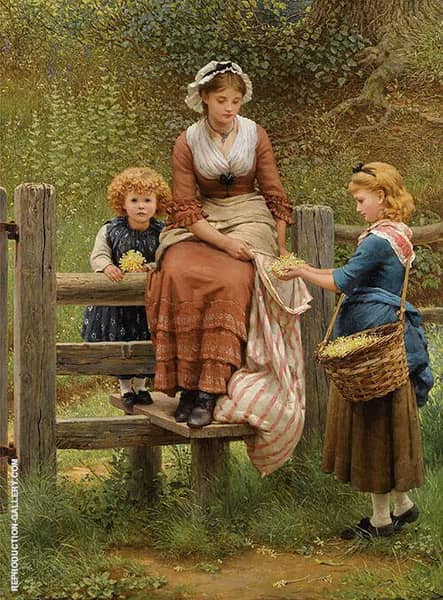 Cowslips 1877 by George Dunlop Leslie | Oil Painting Reproduction