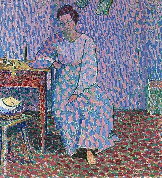 Anna Amiet Sitting at the Table 1906 | Oil Painting Reproduction