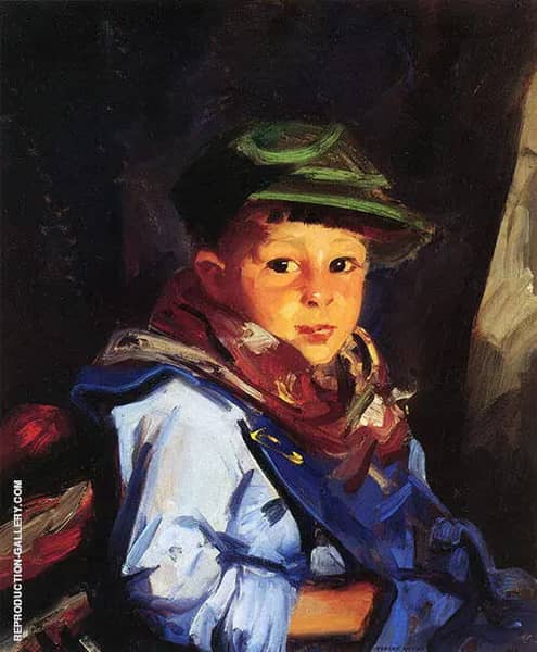 Boy in Green Cap - Chico -1922 by Robert Henri | Oil Painting Reproduction