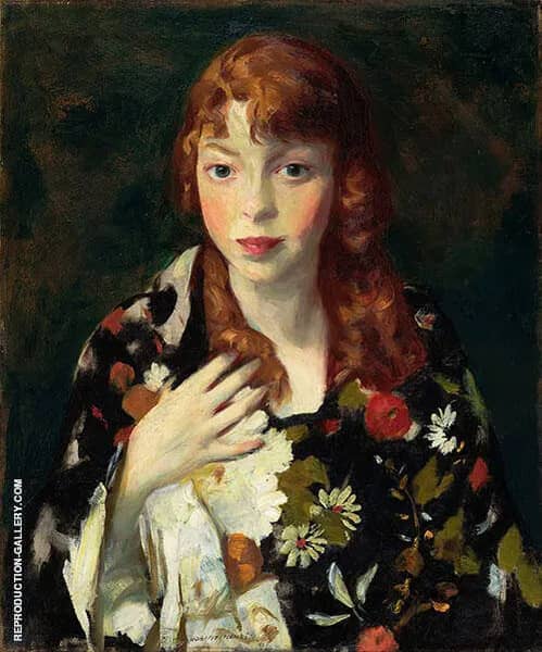 Edna Smith in a Japanese Wrap 1915 | Oil Painting Reproduction