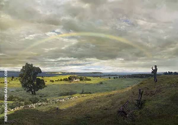 Landscape on Rugen with Rainbow 1830 | Oil Painting Reproduction