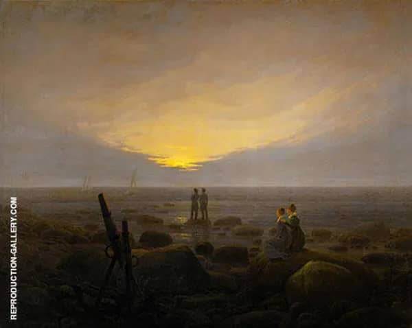 Moonrise by The Sea by Caspar David Friedrich | Oil Painting Reproduction