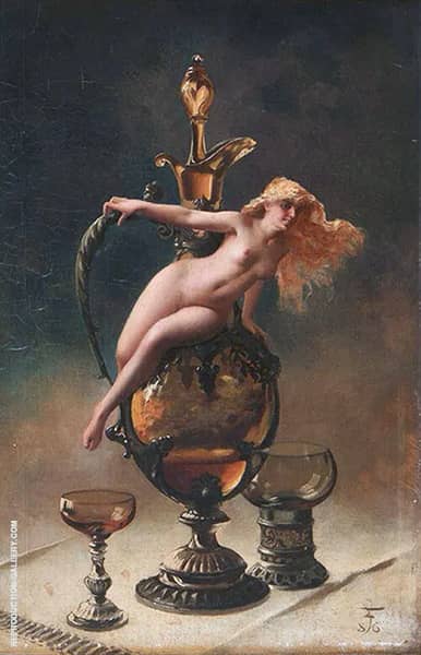 Le Vin Ginguet 1887 by Luis Ricardo Falero | Oil Painting Reproduction