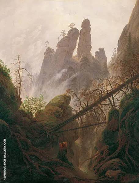 Rocky Landscape in The Elbe Sandstone Mountains 1822 | Oil Painting Reproduction