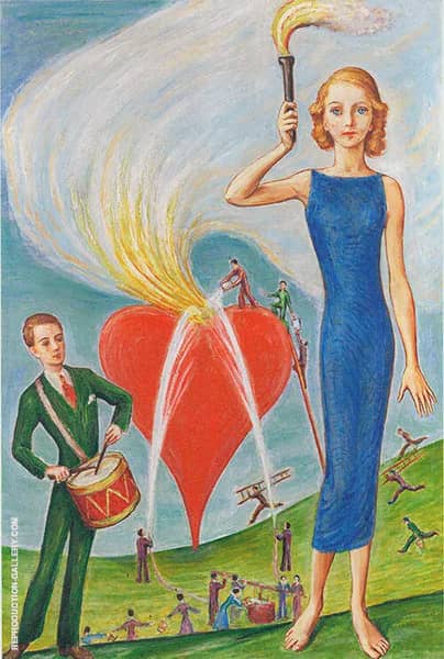 A Heart in Flames 1930 by Nils Dardel | Oil Painting Reproduction