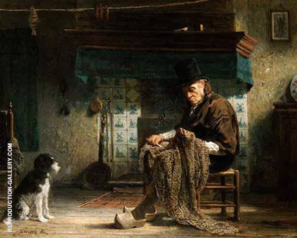Mending The Nets by Jozef Israels | Oil Painting Reproduction