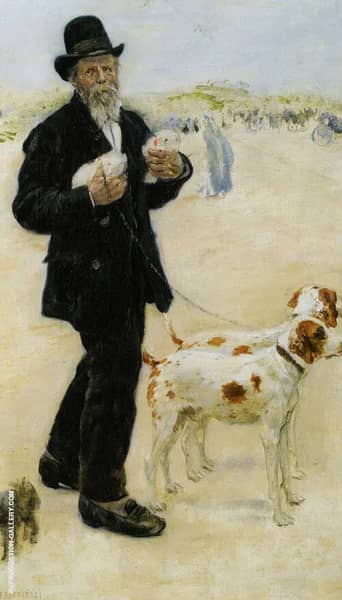 Man Walking Dogs by Jean Francois Rafaelli | Oil Painting Reproduction
